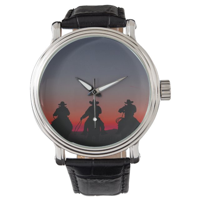 Reloj De Pulsera vaquero al atardecer (Anverso)