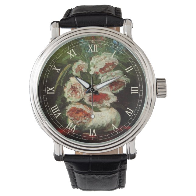 Reloj De Pulsera Vase con peonies de Vincent van Gogh (Anverso)