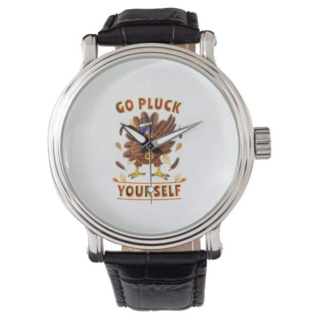 Reloj De Pulsera Ve A Desplumarte La Ropa De Turquía Funny Que (Anverso)