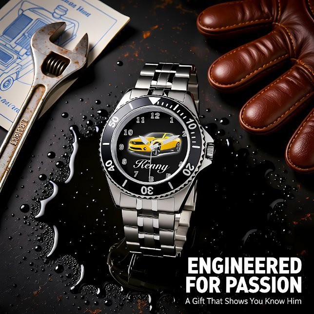 Reloj De Pulsera Vehículo deportivo amarillo y negro (Subido por el creador)