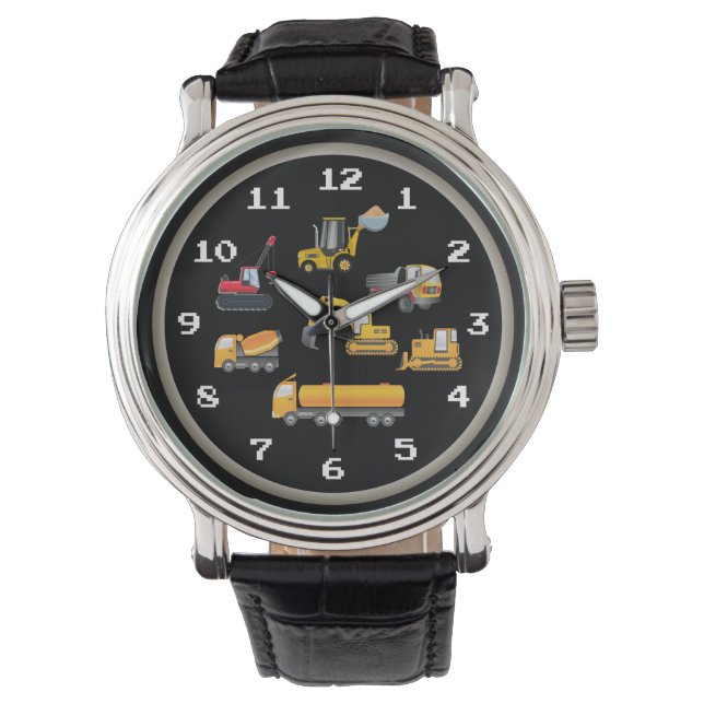Reloj De Pulsera Vehículos de construcción divertidos (Anverso)