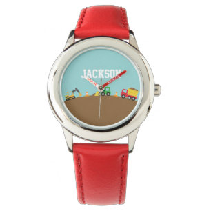 Reloj De Pulsera Vehículos de Construcción Lindos Para Niños