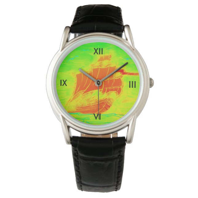 Reloj De Pulsera velero fluorescente (Anverso)