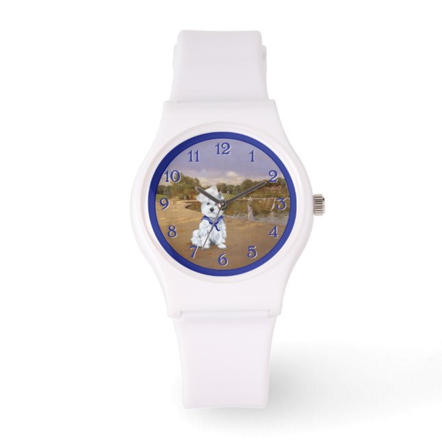 Reloj De Pulsera Velero Westie (Anverso)