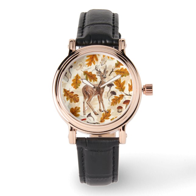 Reloj De Pulsera Venado en el bosque otoñal (Anverso)