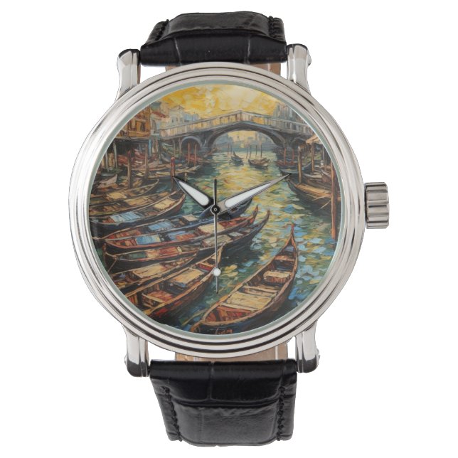 Reloj De Pulsera Venecia, Italia, al estilo van Gogh (Anverso)