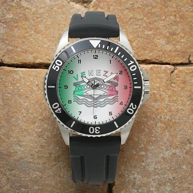 Reloj De Pulsera Venezia Rialto Negrita Líneas de goma de acero ino (Subido por el creador)