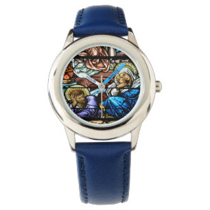 Reloj De Pulsera Ventana de Cristal Manchado de Jesús
