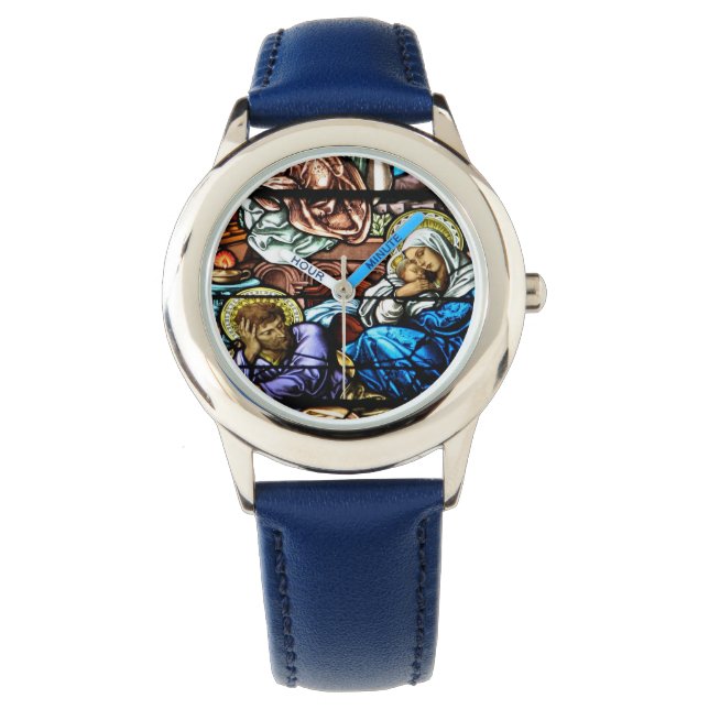 Reloj De Pulsera Ventana de Cristal Manchado de Jesús (Anverso)
