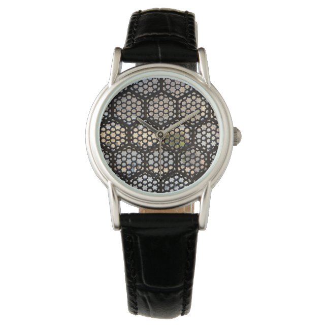 Reloj De Pulsera Ventana de Entramado Geométrico, India (Anverso)