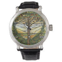 Ventana de vidrio manchado de árbol de vida/tiffan