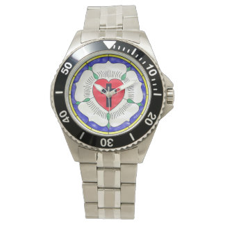 Reloj De Pulsera Ventana de vidrio tintado de la Rosa de Lutero