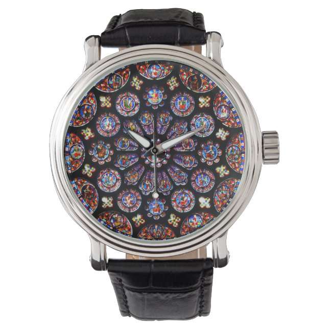 Reloj De Pulsera Ventana Rosa de Chartres (Anverso)