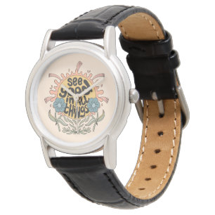 Reloj De Pulsera Ver Bien en todas las cosas Gráfico hippie