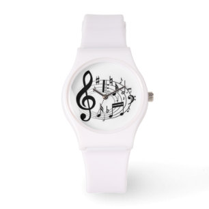 RELOJ DE PULSERA VER CON NOTAS MUSICALES