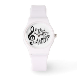 RELOJ DE PULSERA VER CON NOTAS MUSICALES