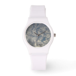 Reloj De Pulsera Ver con "Nubes" Diseño Deco Cara