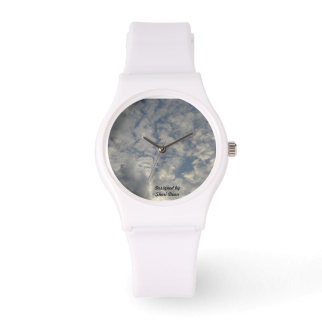 Reloj De Pulsera Ver con "Nubes" Diseño Deco Cara (Anverso)