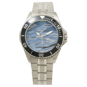 Reloj De Pulsera Ver patrón de agua azul y negra