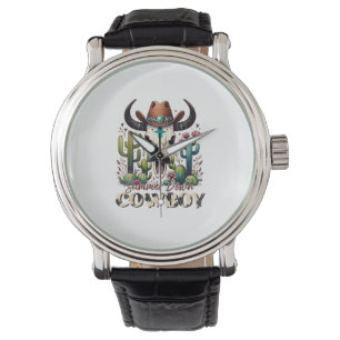 Reloj De Pulsera Verano abajo Cowboy Cow Skull cactus occidental