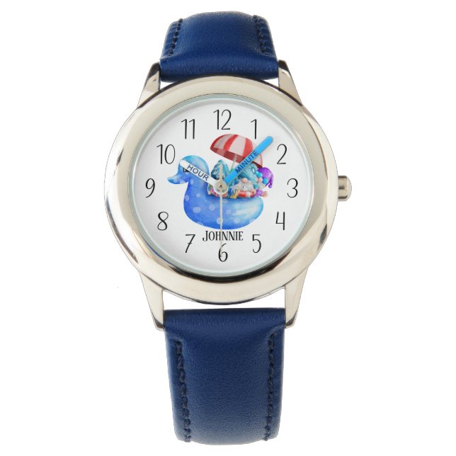 Reloj De Pulsera verano fresco unisex gnomo agregar nombres niños (Anverso)
