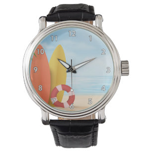 Reloj De Pulsera Verano Guay en la playa con tablas de surf