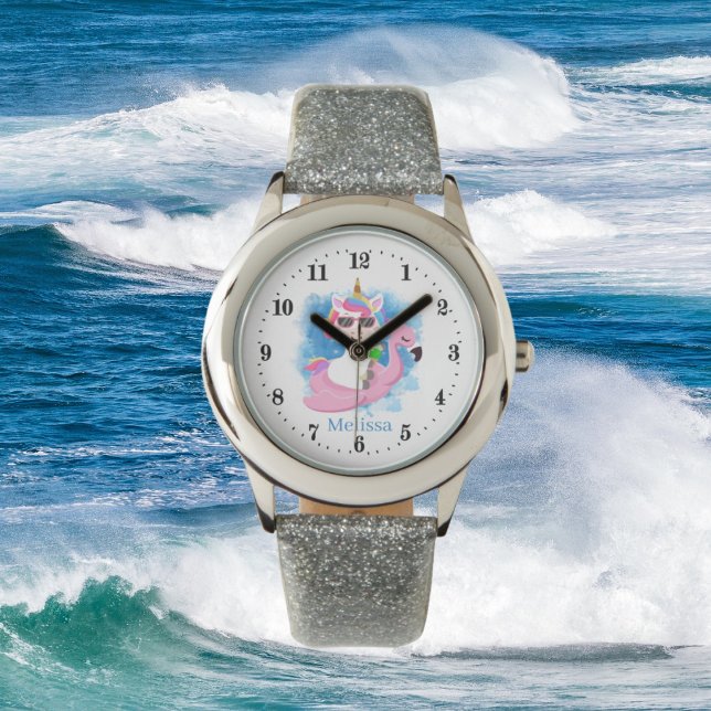 Reloj De Pulsera verano lindo unicornio agregar nombre chica niño (Subido por el creador)
