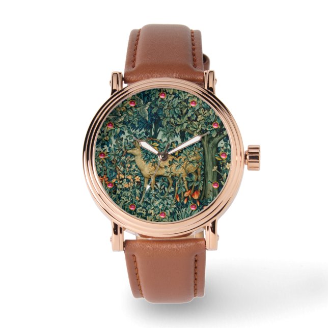 RELOJ DE PULSERA VERDAD, ANIMALES FORESTALES, HACES, PÁJAROS (Anverso)