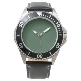 Reloj De Pulsera Verde Esmeralda Oscuro Color Sólido