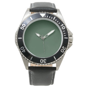 Reloj De Pulsera Verde Esmeralda Oscuro Color Sólido
