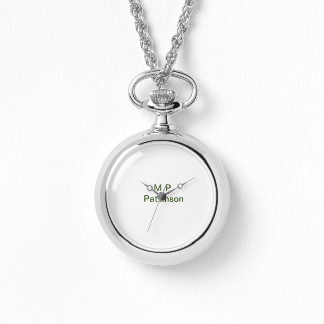 Reloj De Pulsera Verde mínimo simple añadir el nombre de texto reco (Anverso)