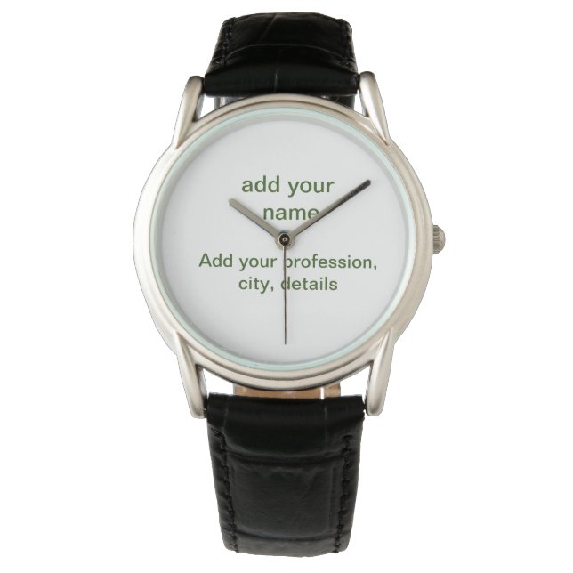 Reloj De Pulsera Verde mínimo simple añadir el nombre de texto reco (Anverso)