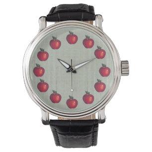 Reloj De Pulsera Verde rojo de las manzanas