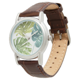 Reloj De Pulsera Verdes mixtos   Palmeras tropicales