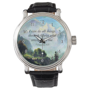 Reloj De Pulsera Verso de la Biblia, Phil 4:13, puedo hacer todas l