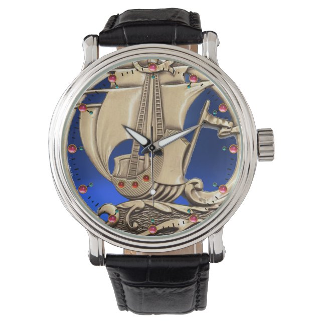 Reloj De Pulsera VESSEL ANTIGUO, OLAS MARÍTIMAS, Azul de la Marina  (Anverso)