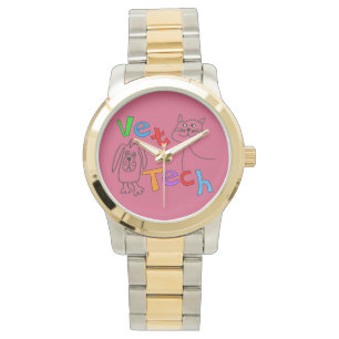 Reloj De Pulsera Vet Tech Watch Cat and Dog Design Pink
