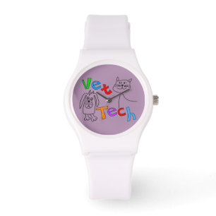 Reloj De Pulsera Vet Tech Watch Cat and Dog Design Purple