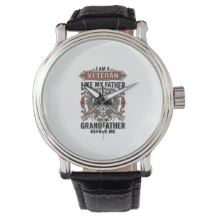 Reloj De Pulsera Veterano Como Mi Padre Abuelo Antes De Mí Diseño