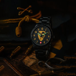 Reloj De Pulsera Veterano de la 1ª División de Caballería Negro