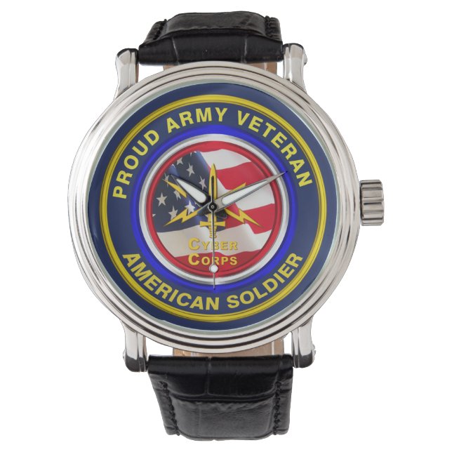 Reloj De Pulsera Veterano del Cuerpo Cibernético del Ejército (Anverso)