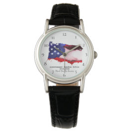Reloj De Pulsera *~* Veterano militar de la bandera de los Estados 