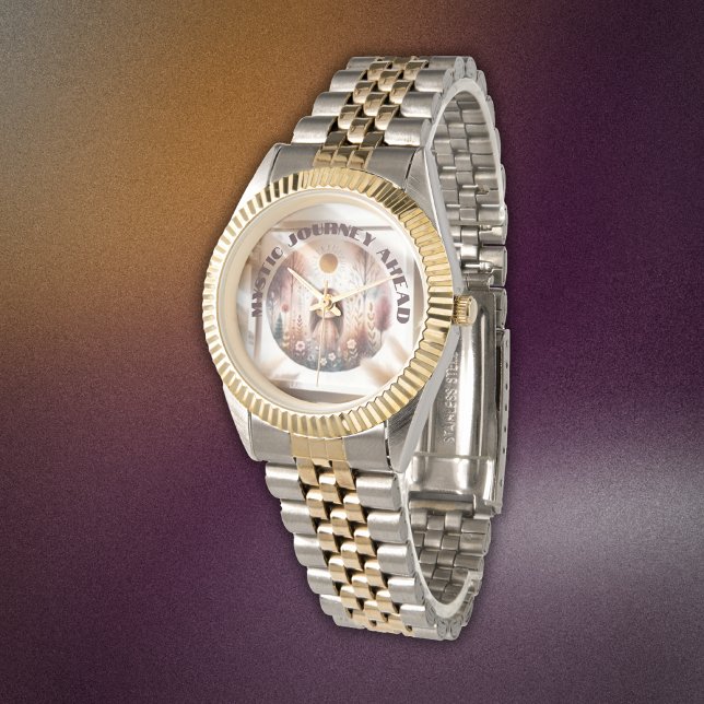 Reloj De Pulsera Viaje místico por delante, boho en castaño y negro (Subido por el creador)