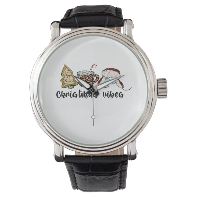 Reloj De Pulsera Vibes de Navidades de regalo de Navidad (Anverso)