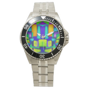 Reloj De Pulsera Vibes Eléctricas Dreams Elegante Arte Resumen