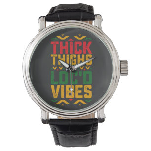 Reloj De Pulsera Vibraciones Espesas de Juneteenth Afroamericano