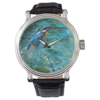 Reloj De Pulsera Vibrant Kingfisher Aqua Nature Watch