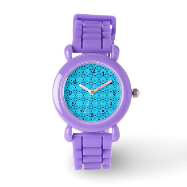 Reloj De Pulsera Vibrante Resumen moderno Entrenamiento Aqua Blue Q (Anverso)