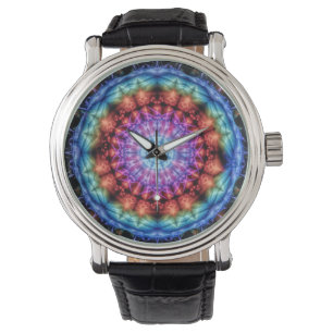 Reloj De Pulsera Vibrante Tie Dye Kaleidoscope Arcoiris Mandala