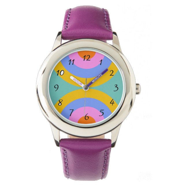 Reloj De Pulsera Vibrantes círculos retro boho (Anverso)
